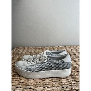 J/Slides NYC Women's Silver Hilton Lace-Up Leather Sneaker Shoes‎ Size 10